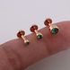 Золотая серьга с натуральным изумрудом Пирсинг Emerald Elia