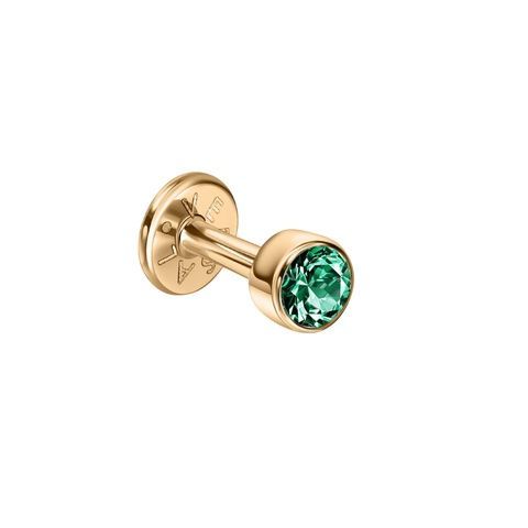 Золота Сережка з Натуральним смарагдом Пірсинг Emerald Elia (M)