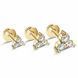 Золота Сережка Пірсинг з діамантами 0,02ct Diamond Lemon GoldenBloom (S)