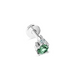 Золота Сережка Пірсинг з Натуральним смарагдом 0,12ct та діамантом 0,008ct Emerald/Diamond White Spring