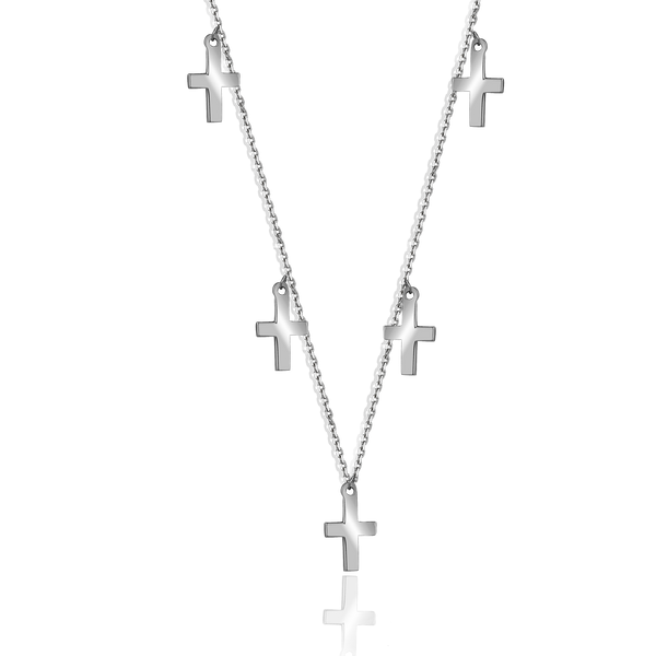 Серебряное Колье с крестиками Cross