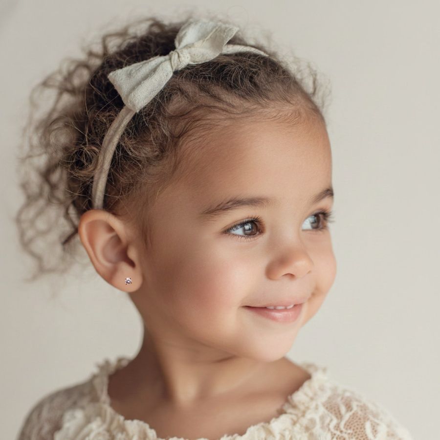 Aura Kids &mdash; Детские Золотые Flat-back Серьги с плоской застежкой