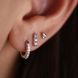 Золотая Серьга Пирсинг с бриллиантами 0,06ct Diamond White Gleam
