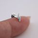 Золотая Моносерьга Пирсинг с бриллиантами 0,04ct Diamond White Lightning