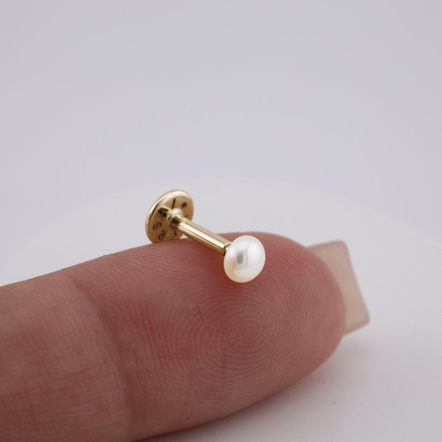 Золота Сережка Пірсинг Lemon Pearl