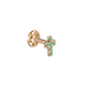 Золотая Серьга с Гидротермальным изумрудом Пирсинг Emerald Pray