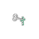 Золотая Серьга с Гидротермальным изумрудом Пирсинг Emerald White Pray