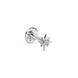 Золота Сережка Пірсинг з діамантом 0,008ct Diamond White Star