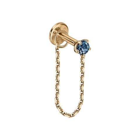 Золота Сережка Пірсинг з сапфіром 0,08ct Sapphire Era 30mm