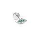 Золотая Серьга с Натуральными изумрудами Пирсинг Emerald White Summer