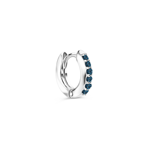 Золота Сережка-клікер з сапфірами Пірсинг White Sapphire Feel