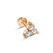 Золотая Сережка Пирсинг с бриллиантами 0,1ct Diamond GoldenBloom (L)