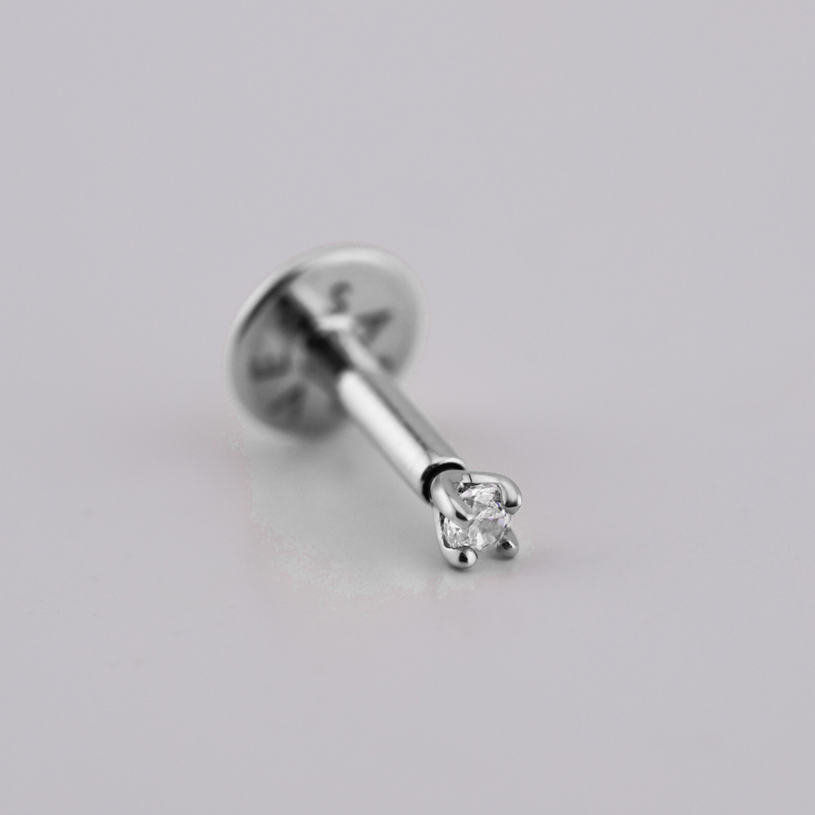 Золота Сережка Пірсинг White Aura 8mm