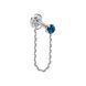 Золота Сережка Пірсинг з сапфіром 0,08ct Sapphire White Era 30mm
