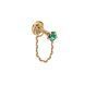 Золотая Серьга с Натуральным изумрудом 0,06ct Пирсинг Emerald Era 20mm