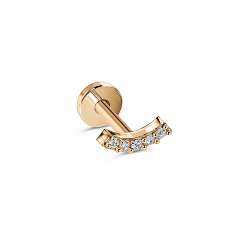 Золотая Серьга Пирсинг с бриллиантами 0,04ct Diamond Smile