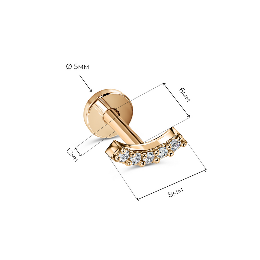 Золота Сережка Пірсинг Diamond Smile