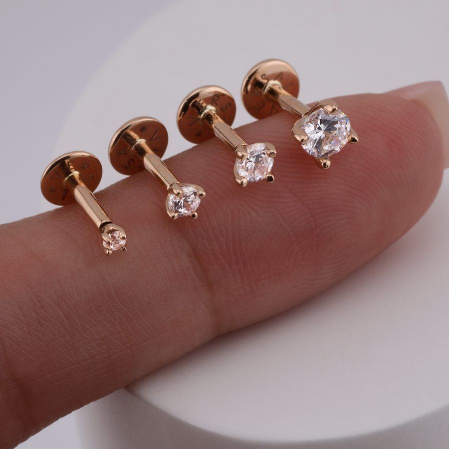 Золота Сережка Пірсинг Aura 8mm