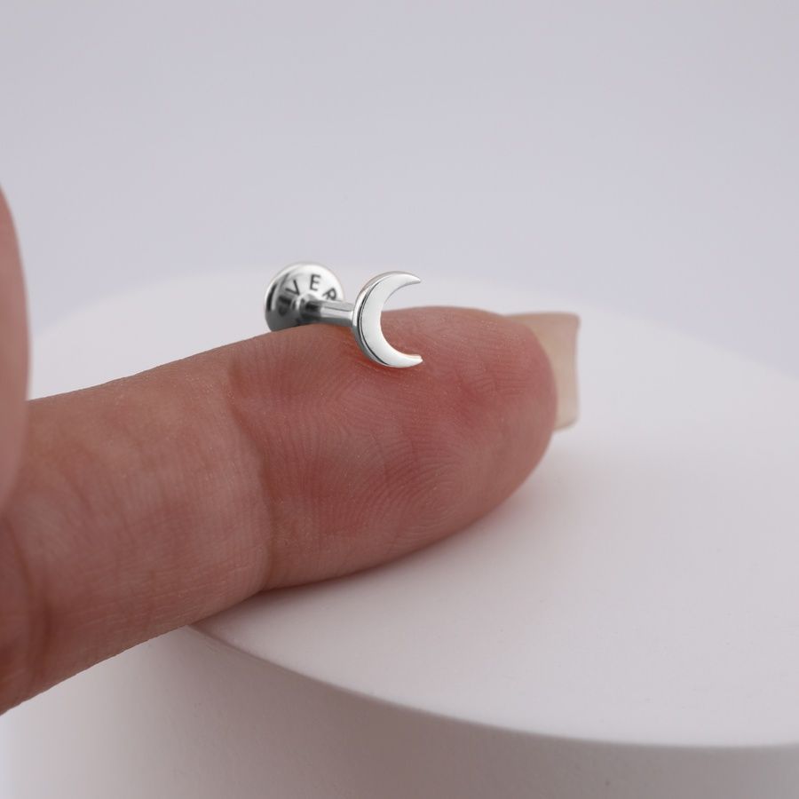 Золота Сережка Пірсинг White Moon