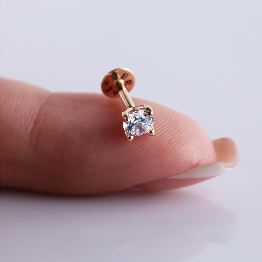 Золота Сережка Пірсинг 0,23ct Diamond Aura (L)