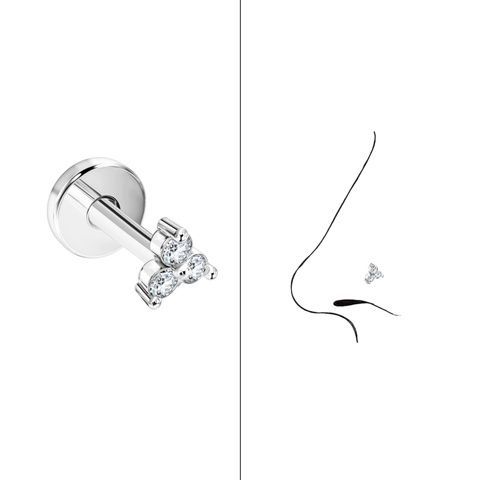 Золота Сережка для Пірсингу носа White GoldenBloom Nose (S)