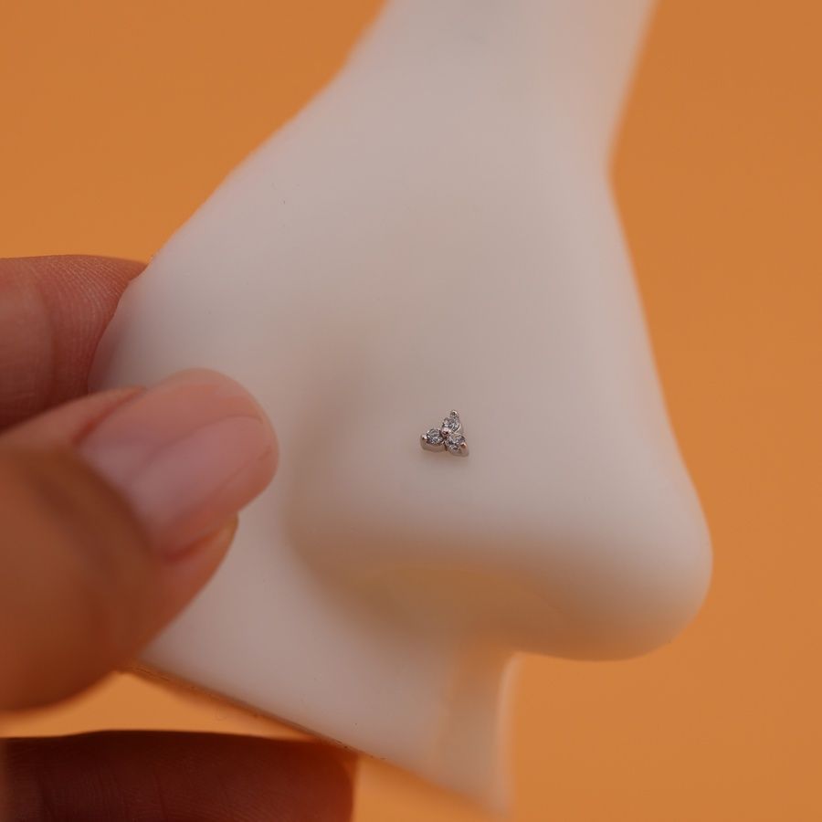 Золота Сережка для Пірсингу носа White GoldenBloom Nose (S)