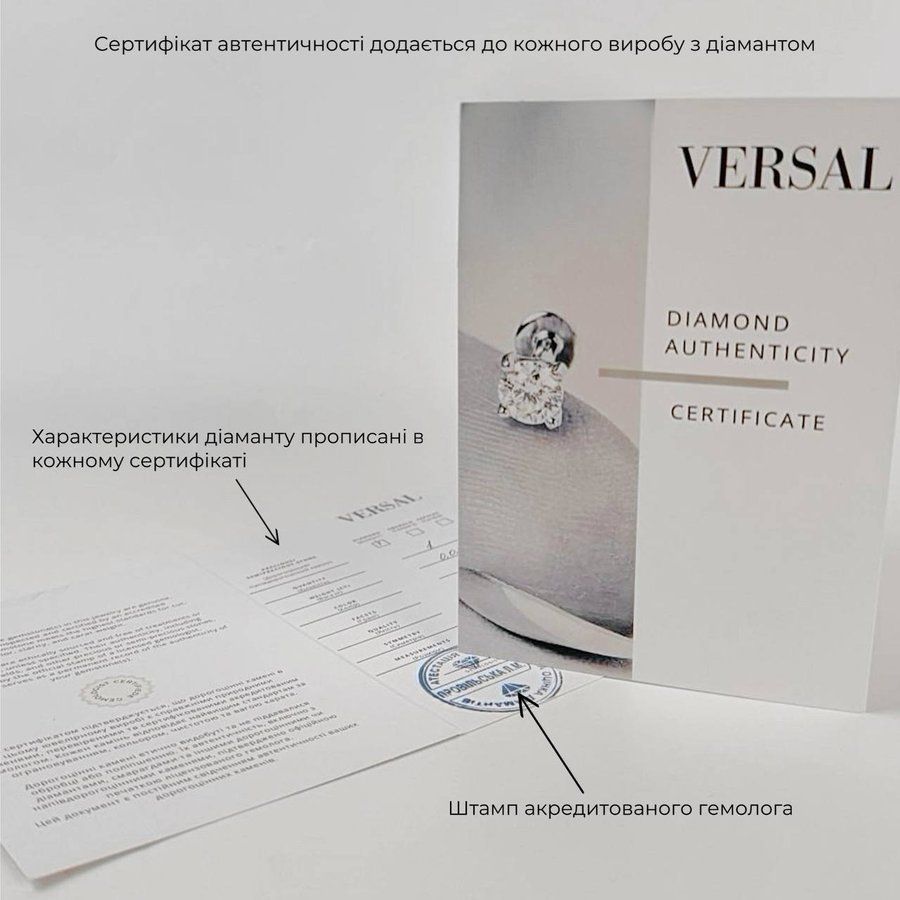 Золота Сережка Пірсинг з сапфірами Sapphire Smile