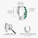 Золота Сережка-клікер з Натуральним смарагдом Пірсинг Emerald White Feel
