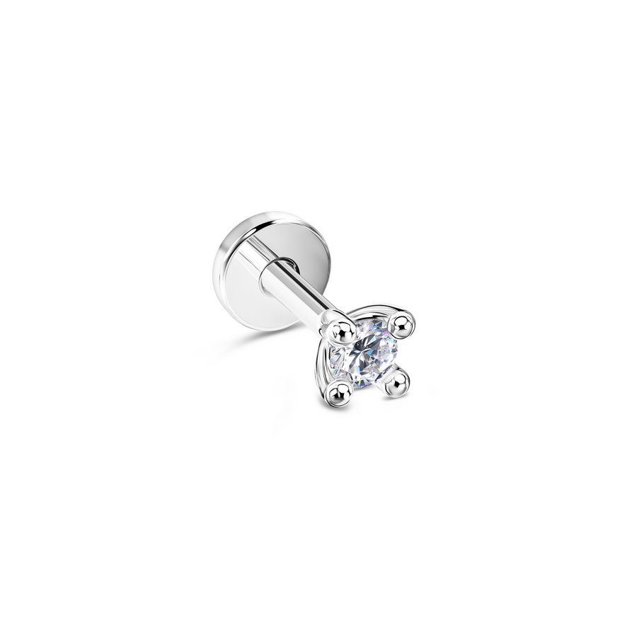Золота Сережка Пірсинг з діамантом 0,06ct Diamond White Aura