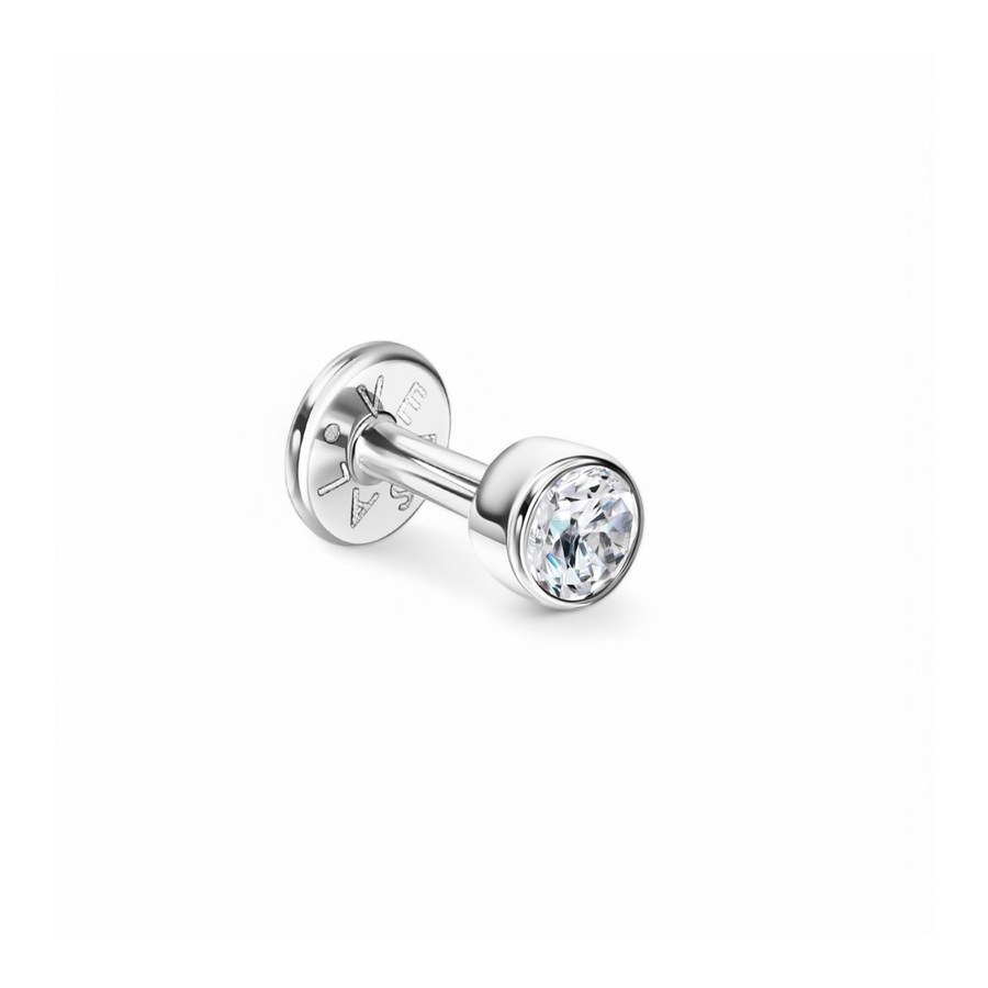 Золота Сережка Пірсинг з діамантом 0,102ct Diamond White Elia (М)
