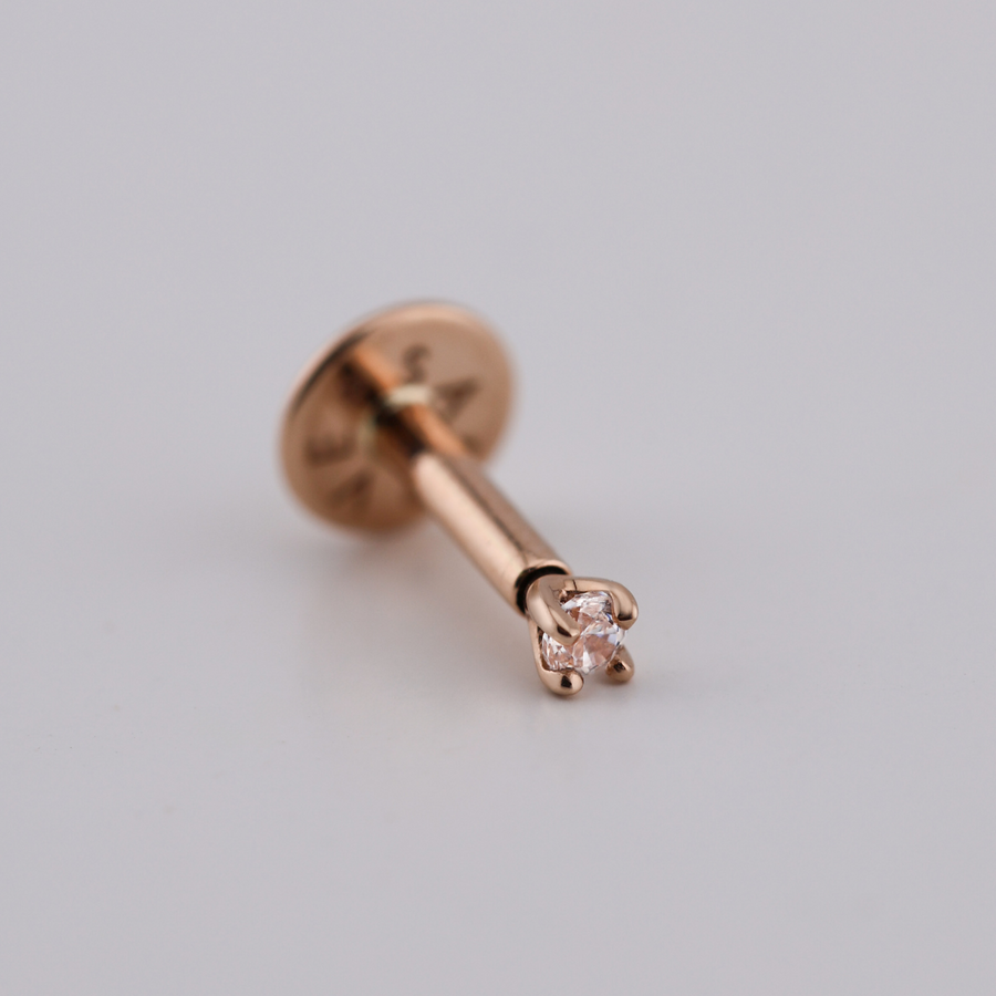 Золота Сережка Пірсинг з діамантом 0,02ct Diamond Aura (XS)