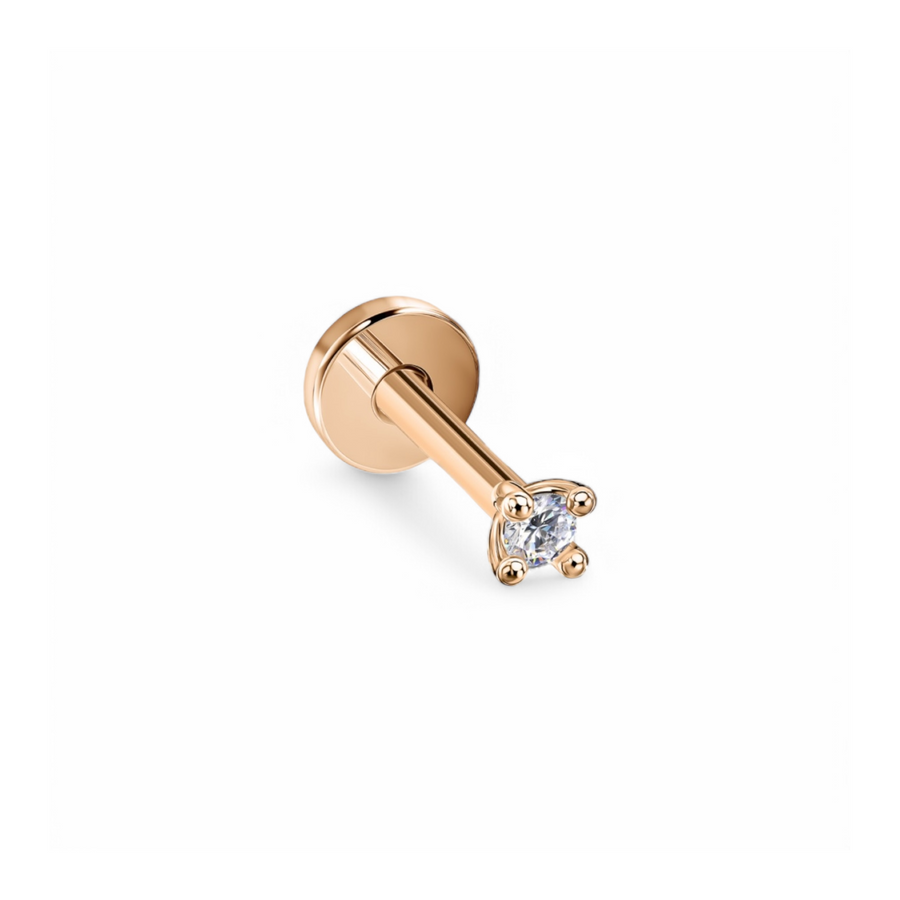 Золота Сережка Пірсинг з діамантом 0,02ct Diamond Aura (XS)